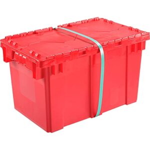 Distribution Container with Hinged Lid, 22-3/8x13x13, Red