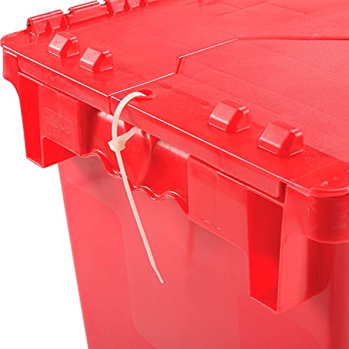 Distribution Container with Hinged Lid, 22-3/8x13x13, Red