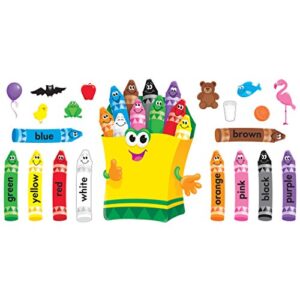 Trend Enterprises Colorful Crayons Bulletin Board Set, 30 Inches, Set of 21