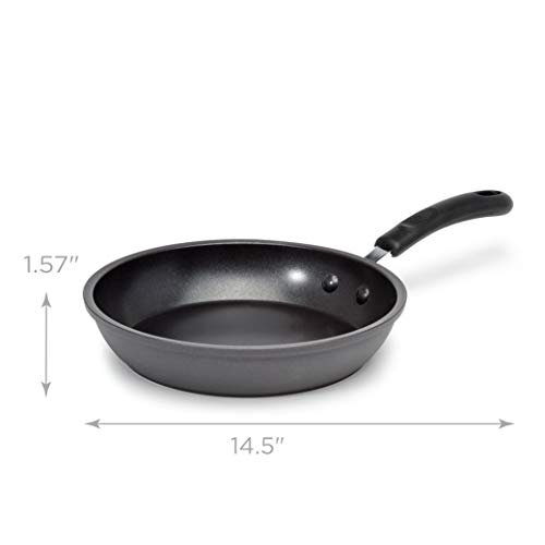 Ecolution Symphony Reinforced Ergonomic Cool-Touch Silicone Handles, Dishwasher Safe, Nonstick, 8 Inch, Grey