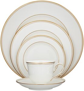 lenox federal gold 5-piece place setting, white