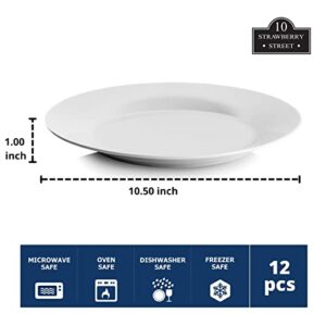 10 Strawberry Street 10.5" Catering Round Dinner Plate, Set of 12
