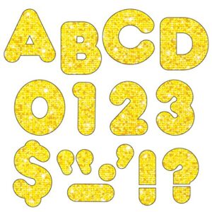 trend enterprises, inc. yellow sparkle 4″ casual uc ready letters