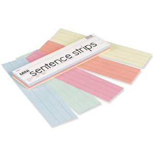 pacon mini sentence strips, 5 assorted colors, 1-1/2″ x 3/4″ ruled, 3″ x 12″, 100 strips