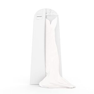 hangerworld 72inch breathable wedding gown long dress hanging garment bag for closet storage (white)