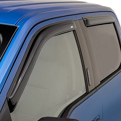 Auto Ventshade [AVS] Ventvisor / Rain Guards | Outside Mount | Smoke, 4 pc | 94155 | Fits 2009 - 2014 Ford F-150 SuperCrew, 2010 - 2014 SVT Raptor SuperCrew