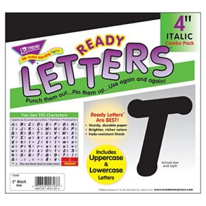 TREND enterprises, Inc. T-2703 Black 4" Italic Combo Ready Letters