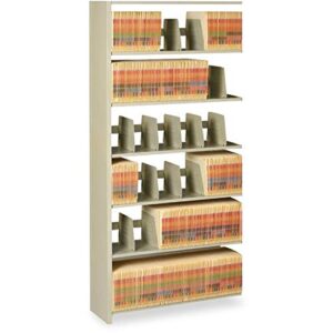 tennsco snap-together 6-shelf closed add-on open filing unit