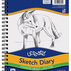 UCreate Sketch Diary, 11" x 8-1/2", 70 Sheets