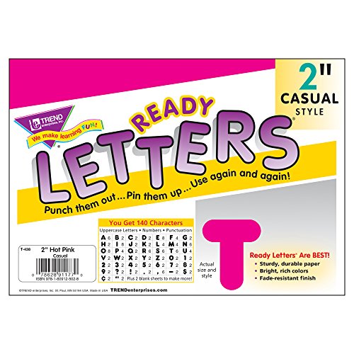 TREND enterprises, Inc. Deep Pink 2" Casual Uppercase Ready Letters