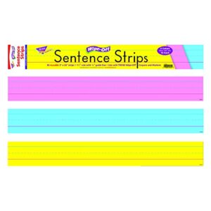 TREND enterprises, Inc. T-4002 24" Multicolor Wipe-Off Sentence Strips, 30 Per Pack