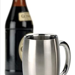 RSVP International Brushed Stainless Steel Barware Collection, Double Wall Beer Mug