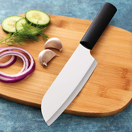 Rada Cutlery Knife 7 Kitchen Knives Starter Gift Set Stainless Steel Resin Made in USA, 11 3/8 Inches, Black Handle