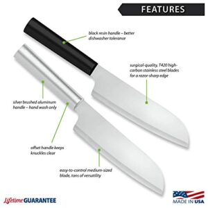 Rada Cutlery Cook’s Knife – Stainless Steel Blade and Black Steel Resin Handle Made in USA, 10-7/8 Inches