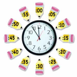 eureka ‘telling time’ bulletin board analog clock practice, 4pc, 17” w x 24” l, model number: 847423-awzm