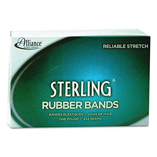 Alliance Rubber 24335 Sterling Rubber Bands Size #33, 1 lb Box Contains Approx. 850 Bands (3 1/2" x 1/8", Natural Crepe)