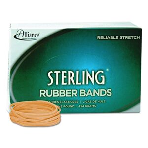 Alliance Rubber 24335 Sterling Rubber Bands Size #33, 1 lb Box Contains Approx. 850 Bands (3 1/2" x 1/8", Natural Crepe)