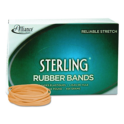 Alliance Rubber 24335 Sterling Rubber Bands Size #33, 1 lb Box Contains Approx. 850 Bands (3 1/2" x 1/8", Natural Crepe)