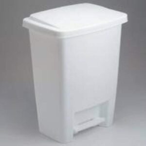 rubbermaid step-on wastebasket 33 qt. 15″ x 13″ x 20″ plastic bisque, white
