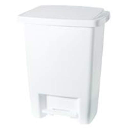 Rubbermaid Step-On Wastebasket 33 Qt. 15" X 13" X 20" Plastic Bisque, White