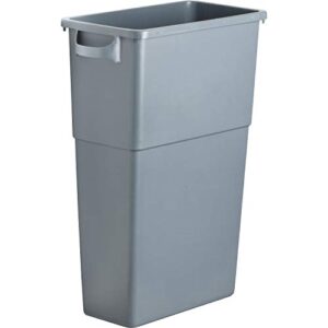 genuine joe gjo60465 plastic space saving waste container, 23 gallon capacity, 23″ width x 30″ height x 11″ depth, gray