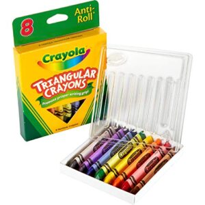 crayola toddler crayons, travel art supplies, antiroll, triangle grip, gifts for boys & girls, ages 3, 4, 5, 6