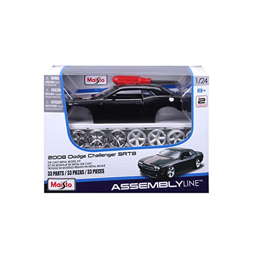 Maisto 1:24 Scale Assembly Line 2008 Dodge Challenger SRT8 Diecast Model Kit (Colors May Vary)