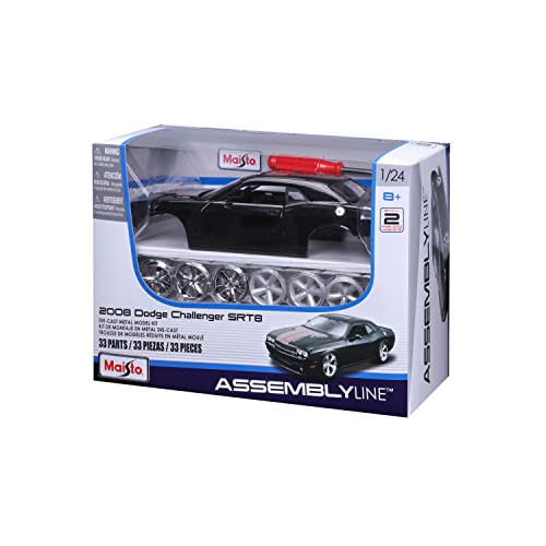 Maisto 1:24 Scale Assembly Line 2008 Dodge Challenger SRT8 Diecast Model Kit (Colors May Vary)