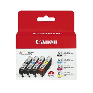 canon cli-221 four color pack compatible to mp980, mp560, mp620, mp640, mp990, mx860, mx870, ip4600, ip3600, ip4700