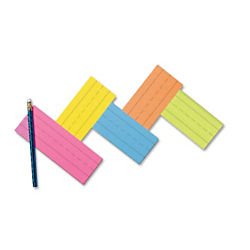pacon pac1731 flash cards, 3″ x 9″, ruled, bright colors, pack of 100