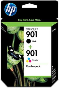 hp 901 | 2 ink cartridges | black, tri-color | works with hp officejet 4500, j4500 series, j4680 | cc653an, cc656an