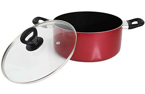 Mirro A796SA Get A Grip Aluminum Nonstick Cookware Set, 10-Piece, Red