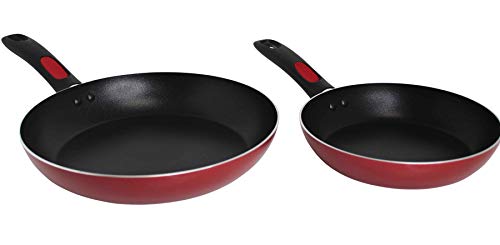 Mirro A796SA Get A Grip Aluminum Nonstick Cookware Set, 10-Piece, Red