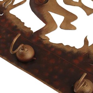 NOVICA Southwest Theme Iron Wall Mounted Coat Hanger, Kokopelli Serenade'