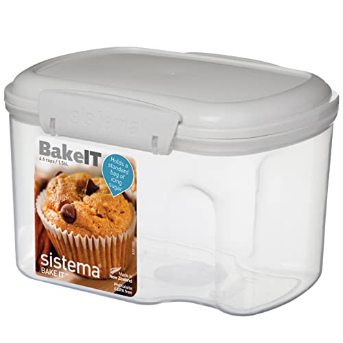 Sistema Bake It Food Storage for Baking Ingredients, Powdered Sugar Container 6.6 Cups