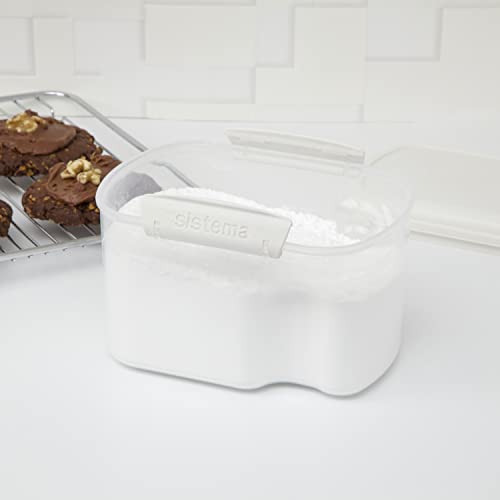 Sistema Bake It Food Storage for Baking Ingredients, Powdered Sugar Container 6.6 Cups