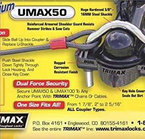 Trimax UMAX50 Premium Die-Cast Dual Purpose Coupler Lock