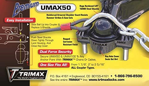 Trimax UMAX50 Premium Die-Cast Dual Purpose Coupler Lock