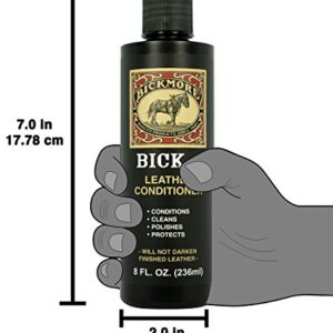 Bick 4 Leather Conditioner and Leather Cleaner 8 oz - Will Not Darken Leather - Safe of Leather Apparel, Furniture, Jackets, Shoes, Auto Interiors, Bags & All Other Leather Accessories