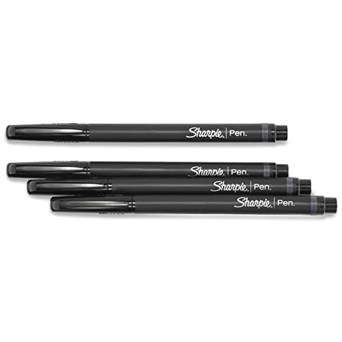 SHARPIE Felt Tip Pens, Fine Point (0.4mm), Black, 4 Count