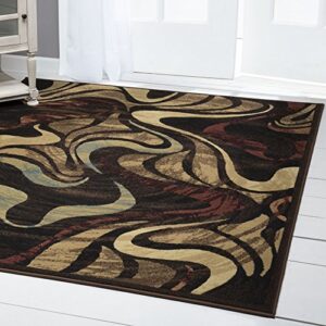 home dynamix catalina picasso contemporary artistic swirl area rug, 7 ft 10 in x 10 ft 2 in, black
