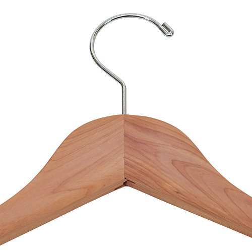 CedarFresh 26340 Red Cedar Wood Clothes Hangers | Locking Trouser Bar and Swivel Hook | Set of 4