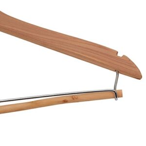 CedarFresh 26340 Red Cedar Wood Clothes Hangers | Locking Trouser Bar and Swivel Hook | Set of 4