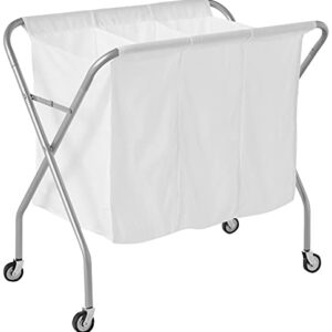 Whitmor 3 Section Laundry Sorter - Collapsible with Heavy Duty Wheels