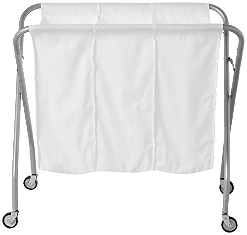 Whitmor 3 Section Laundry Sorter - Collapsible with Heavy Duty Wheels