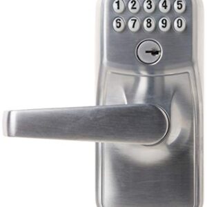 SCHLAGE FE575 PLY 626 ELA Plymouth Keypad Entry with Auto-Lock and Elan Levers, Brushed Chrome