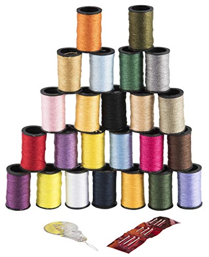 SINGER 00264 Polyester Hand Sewing Thread, Assorted Colors, 24 Mini-Spools