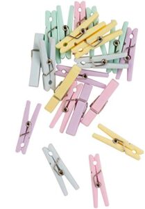 wilton multicolor pastel clothes pin baby shower supplies, 20pc, 1.5″ l
