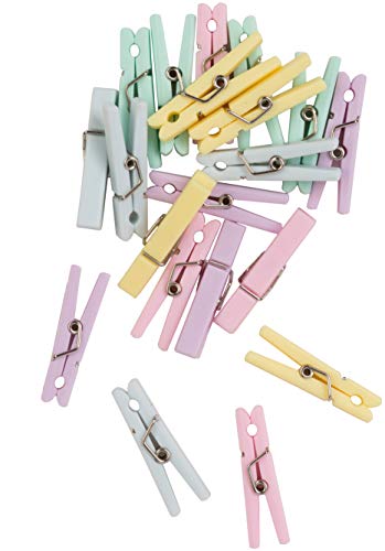 Wilton Multicolor Pastel Clothes Pin Baby Shower Supplies, 20pc, 1.5" L