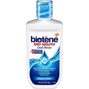 biotene fresh mint moisturizing oral rinse mouthwash, alcohol-free, for dry mouth, 8 ounce